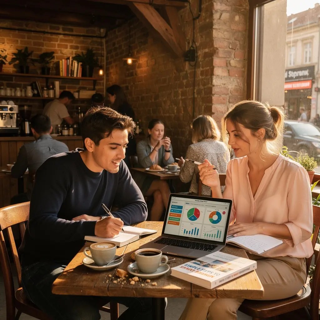 Csoportos képzés, ahol résztvevők tanulnak a költségvetés kezeléséről és pénzügyi tervezésről.